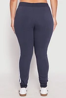 Womens Plus Size Varsity Stripe Joggers, Blue, Size 2X