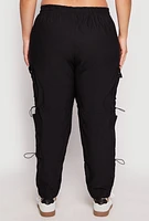 Womens Plus Poplin Toggle Drawstring Detail Joggers,