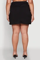 Womens Plus Multi Cargo Pocket Mini Skirt,