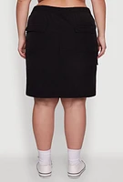 Womens Plus Nylon Pull On Utility Skirt with Elastic Waist, 3X