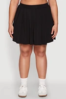Womens Plus High Waisted Active Pleated Skirt,