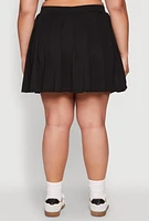 Womens Plus High Waisted Active Pleated Skirt,