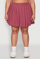 Womens Plus Size High Waisted Active Pleated Skirt, Pink, Size 2X
