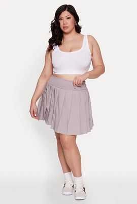 Womens Plus High Waist Pleated Tennis Skirt, 2X