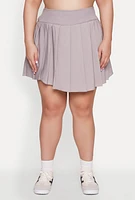Womens Plus High Waist Pleated Tennis Skirt, 2X