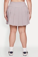 Womens Plus High Waist Pleated Tennis Skirt, 2X