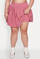 Womens Plus Size High Waist Pleated Tennis Skirt, Pink, Size 3X
