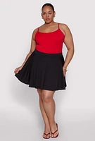 Womens Plus High Waisted Circle Skort, 2X