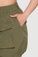 Womens Plus Size Zip Front Cargo Pocket Skirt, Green, Size 3X