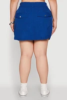 Womens Plus Zip Front Cargo Pocket Skirt,