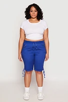 Womens Plus Zip Pocket Bermuda Shorts,