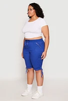 Womens Plus Zip Pocket Bermuda Shorts,