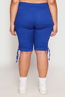 Womens Plus Zip Pocket Bermuda Shorts,