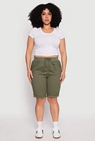 Womens Plus Tabbed Cuff Bermuda Shorts, 2X