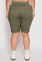 Womens Plus Tabbed Cuff Bermuda Shorts, 2X