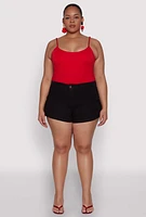 Womens Plus Daisy Denim Cargo Shorts,