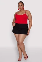 Womens Plus Daisy Denim Cargo Shorts,
