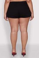Womens Plus Daisy Denim Cargo Shorts,