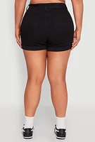 Womens Plus WAX Fixed Cuff Denim Shorts, 3X