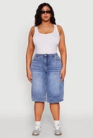 Womens Plus Size WAX High Waisted Bermuda Shorts, Blue, Size 3X