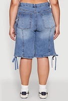 Womens Plus Almost Famous Cargo Skater Shorts, Blue,