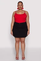 Womens Plus Daisy Denim Cargo Skirt,