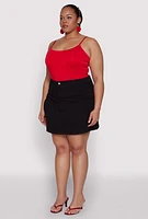 Womens Plus Daisy Denim Cargo Skirt,