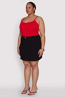Womens Plus Daisy Denim Cargo Skirt, 1X