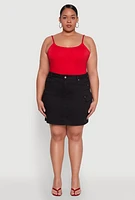 Womens Plus WAX High Waisted Cargo Skirt, 2X