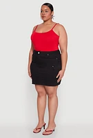 Womens Plus WAX High Waisted Cargo Skirt, 2X