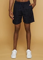 Womens Mens Floral Woven Drawstring Shorts, Blue, Size S