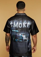 Womens Mens Smoke Race Car Graphic Shirt, S