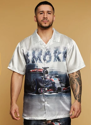 Womens Mens Smoke Race Car Graphic Shirt, Multi, Size M