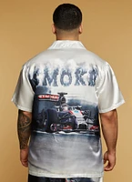 Womens Mens Smoke Race Car Graphic Shirt, Multi, Size M