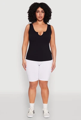 Womens Plus Seamless Notch Neck Tank Top,