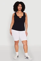 Womens Plus Seamless Notch Neck Tank Top,