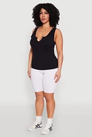 Womens Plus Seamless Notch Neck Tank Top,