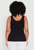 Womens Plus Seamless Notch Neck Tank Top,