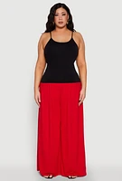Womens Plus Size Seamless Metallic Chain Strap Cami, Black, Size 2X-3X