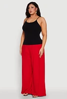 Womens Plus Size Seamless Metallic Chain Strap Cami, Black, Size 2X-3X