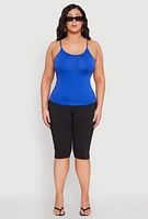 Womens Plus Seamless Metallic Chain Strap Cami,