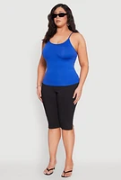 Womens Plus Seamless Metallic Chain Strap Cami,