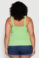 Womens Plus Ribbed Knit Seamless Tank Top,