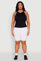 Womens Plus Seamless High Neck Tank Top, 1X-2X