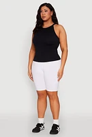 Womens Plus Seamless High Neck Tank Top, 1X-2X
