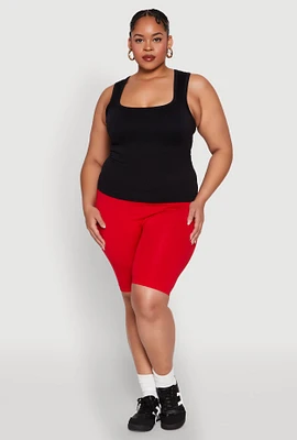Womens Plus Seamless Square Neck Tank Top,