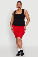 Womens Plus Seamless Square Neck Tank Top,