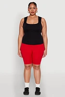 Womens Plus Seamless Square Neck Tank Top,