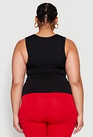 Womens Plus Seamless Square Neck Tank Top,