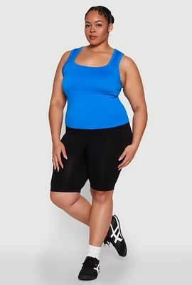 Womens Plus Seamless Square Neck Tank Top, 2X-3X